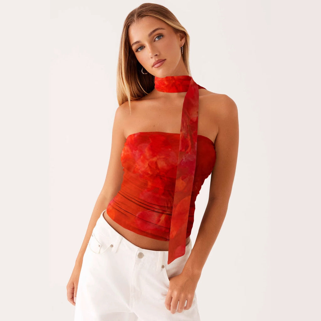 Top bandeau pour femmes avec des liens raffinés Heidi-Mode
