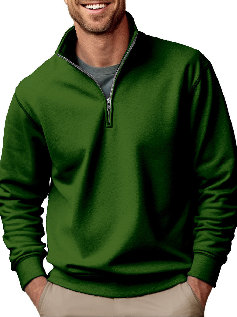 Sweat-shirt pour hommes à demi-zip avec col montant et doublure en polaire douce Echo Archiv