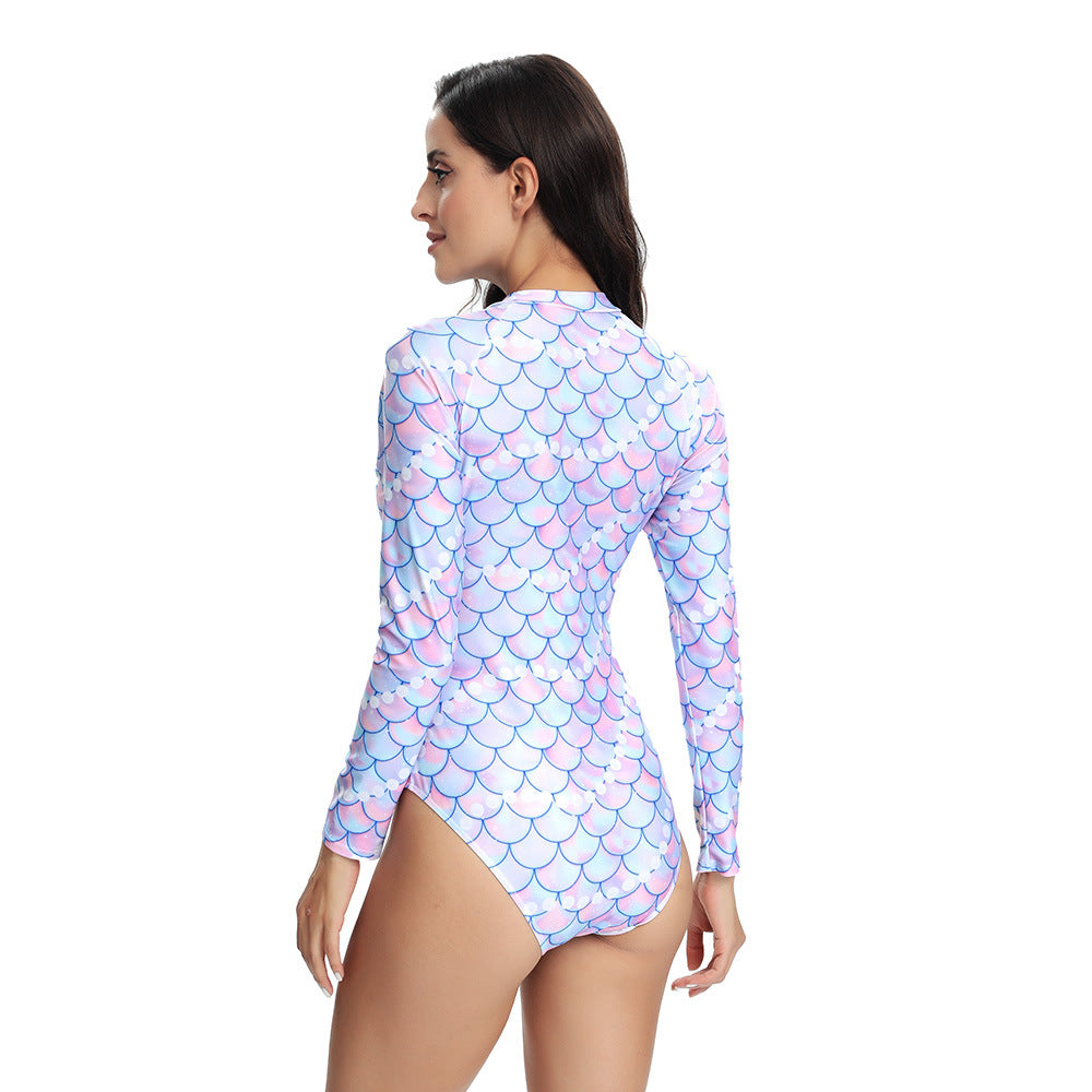 Maillot de bain à manches longues pour femmes avec design de sirène Echo Archiv