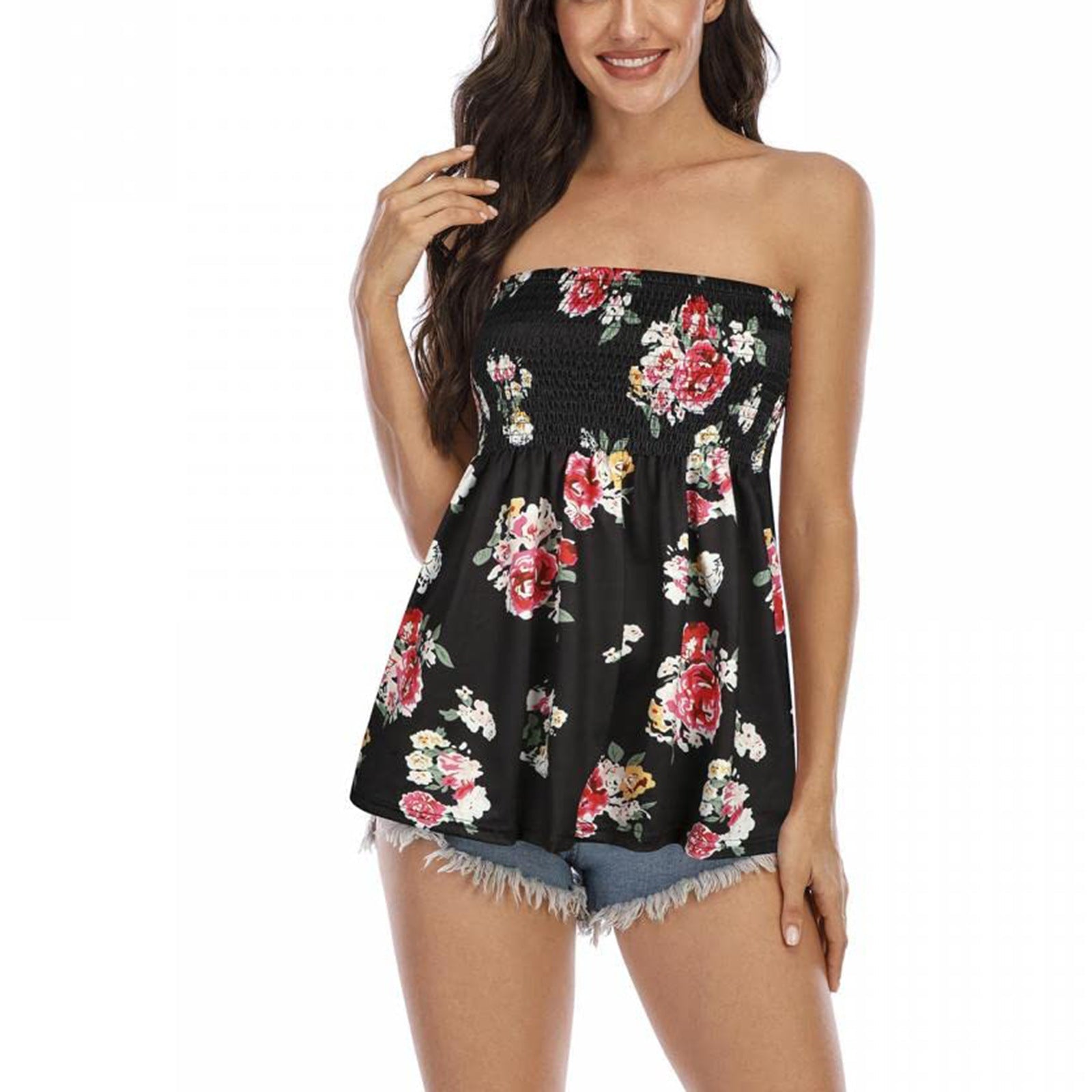 Haut Bustier Femme avec Design Floral Heidi-Mode