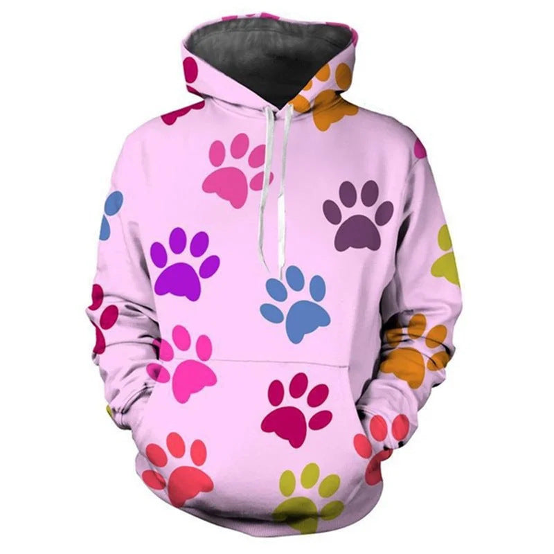 Sweat à capuche amusant pour femmes avec motif de pattes Echoarchiv