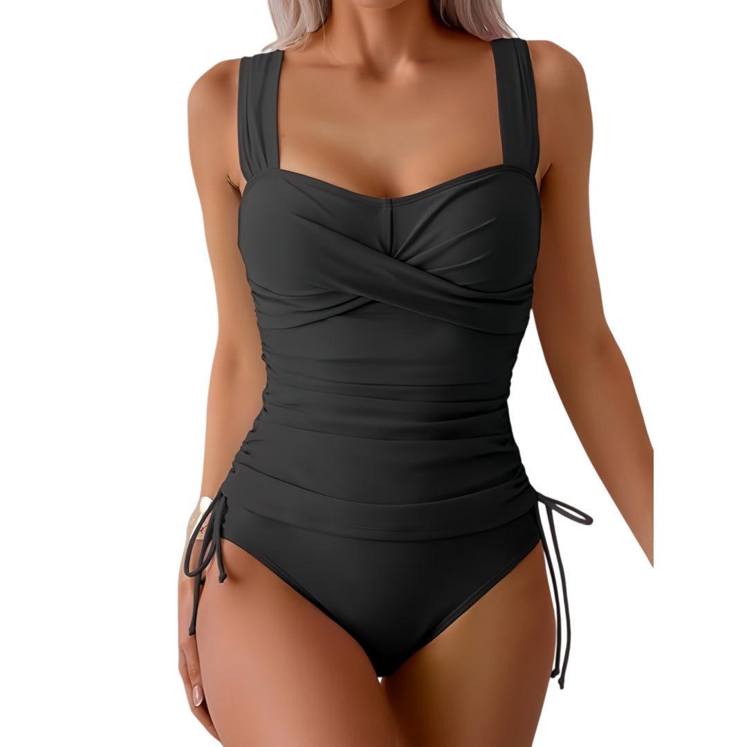 Maillot de bain une pièce pour femmes avec design moderne enroulé et coupe sportive R&B