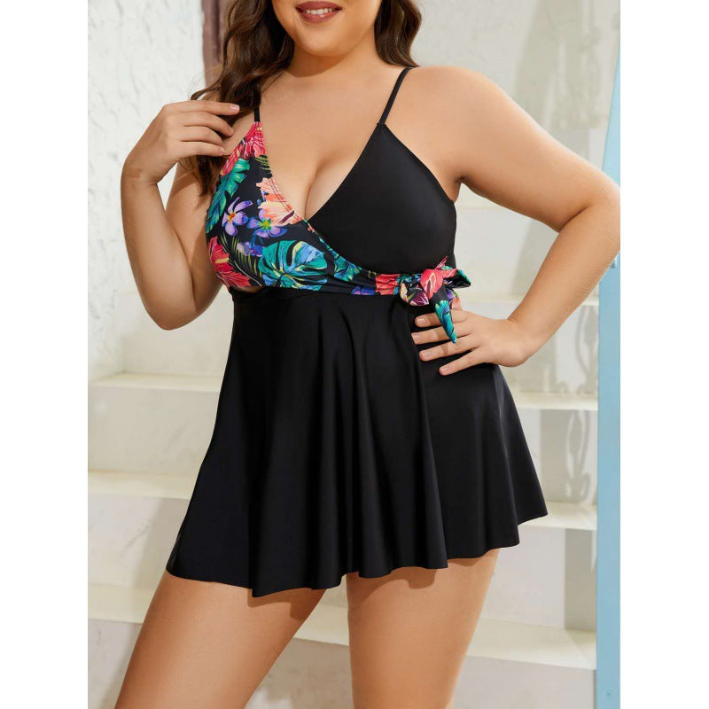 Maillot de bain femme à encolure cache-cœur avec design floral R&B
