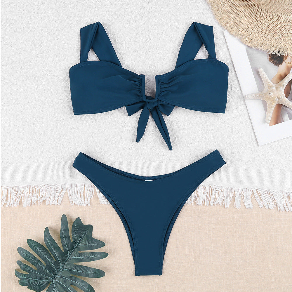 Ensemble de bikini pour femmes avec design à nouer à la mode et motif floral Echo Archiv