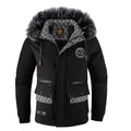 Parka thermique urbain pour hommes avec capuche en fausse fourrure amovible, doublure matelassée et poches frontales multifonctionnelles Echo Archiv