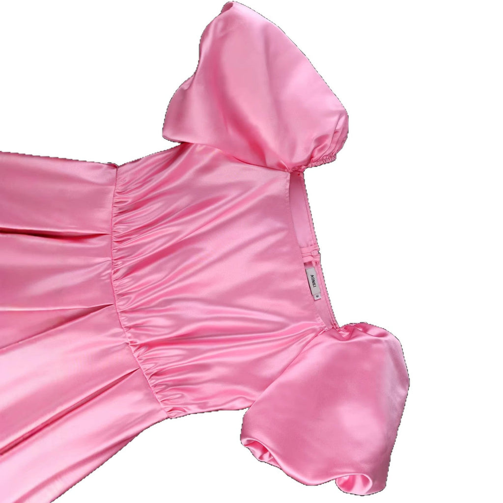 Robe légère pour femmes avec jupe en tulle chic et manches bouffantes R&B