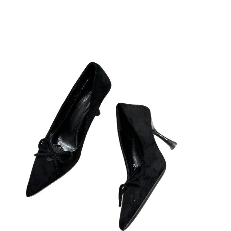 Talons aiguilles élégants pour femmes avec délicate décoration en nœud R&B