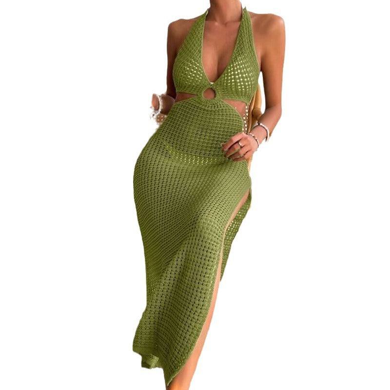 Robe en crochet élégante pour femmes avec décolleté profond R&B