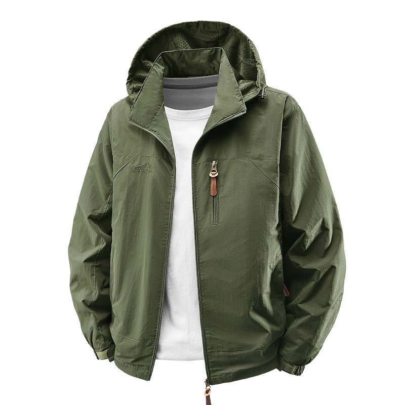 Veste unisexe légère et imperméable pour le plein air avec capuche et poches zippées étanches Echo Archiv