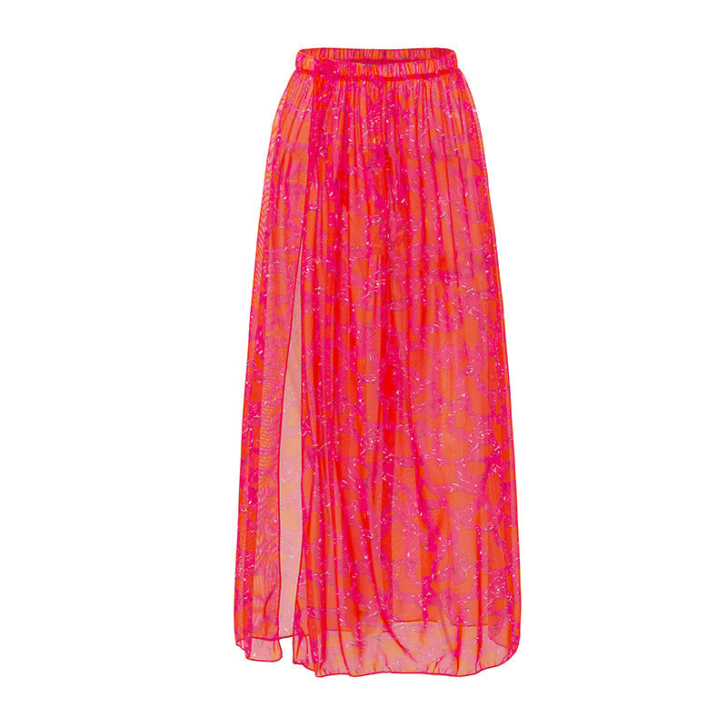 Jupe maxi femme avec motif floral et taille élastique Drune