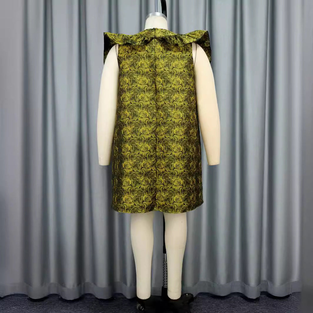 Robe pour femmes avec volants volumineux et motif floral R&B