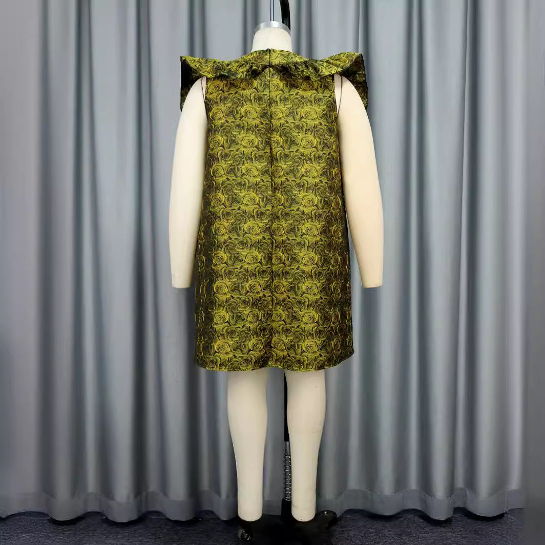 Robe pour femmes avec volants volumineux et motif floral R&B