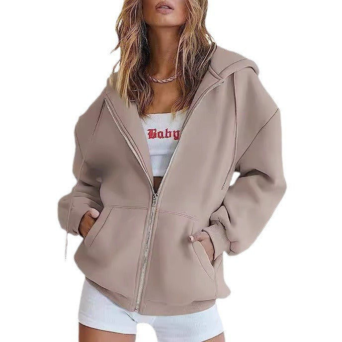 Veste à capuche surdimensionnée pour femmes avec fermeture éclair intégrale et poches kangourou Echo Archiv