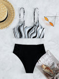 Bikini taille haute pour femmes avec haut en forme de vague R&B