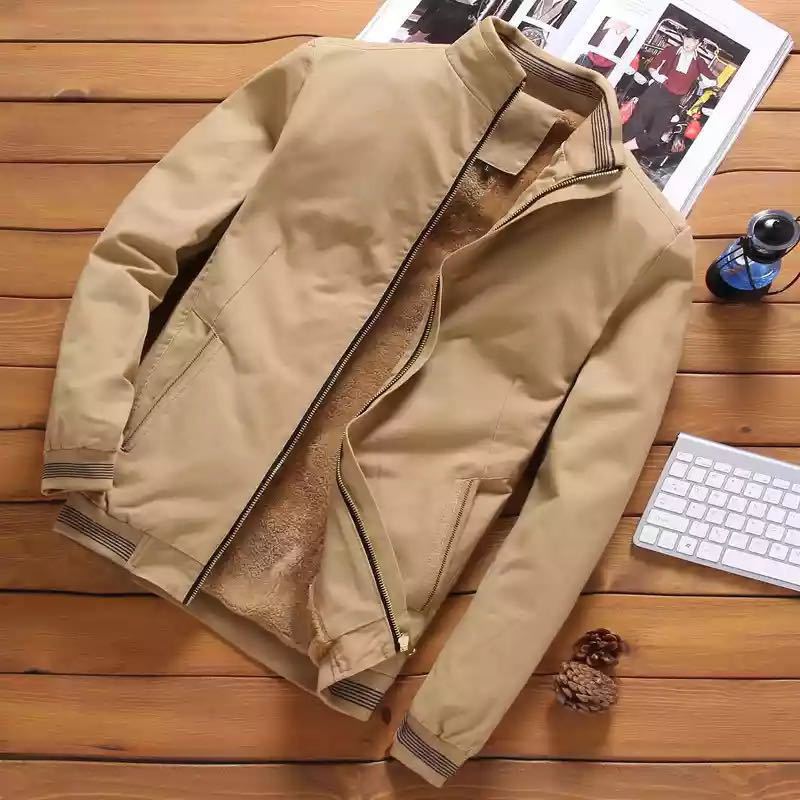 Veste à col montant thermo pour hommes avec doublure en teddy doux, bords contrastés élastiques et poches zippées dissimulées Echo Archiv