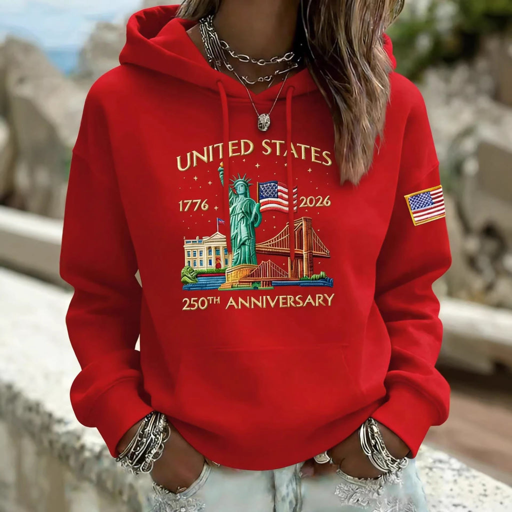 Sweat à capuche créatif pour dames avec un motif statuesque unique Echoarchiv