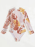 Maillot de bain à manches longues pour femmes avec design floral Echo Archive