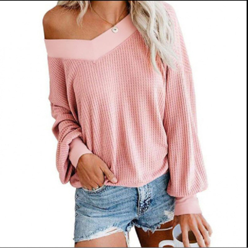Pull en maille à motifs pour femmes avec décolleté large et coupe oversize Echo Archive