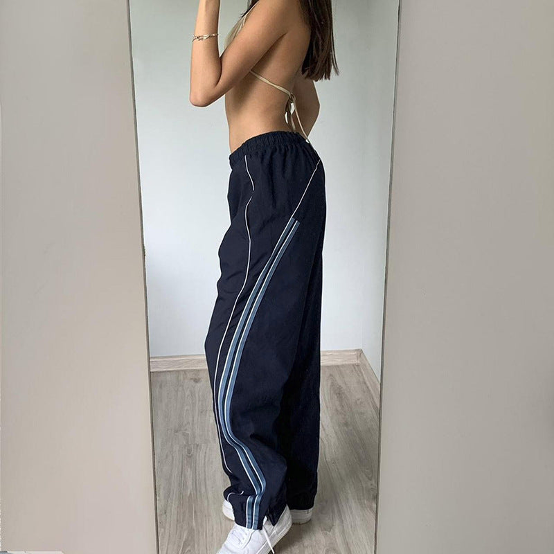 Pantalon de training sportif pour femmes avec jambe droite, ceinture de confort élastique et passepoils décoratifs Echo Archiv