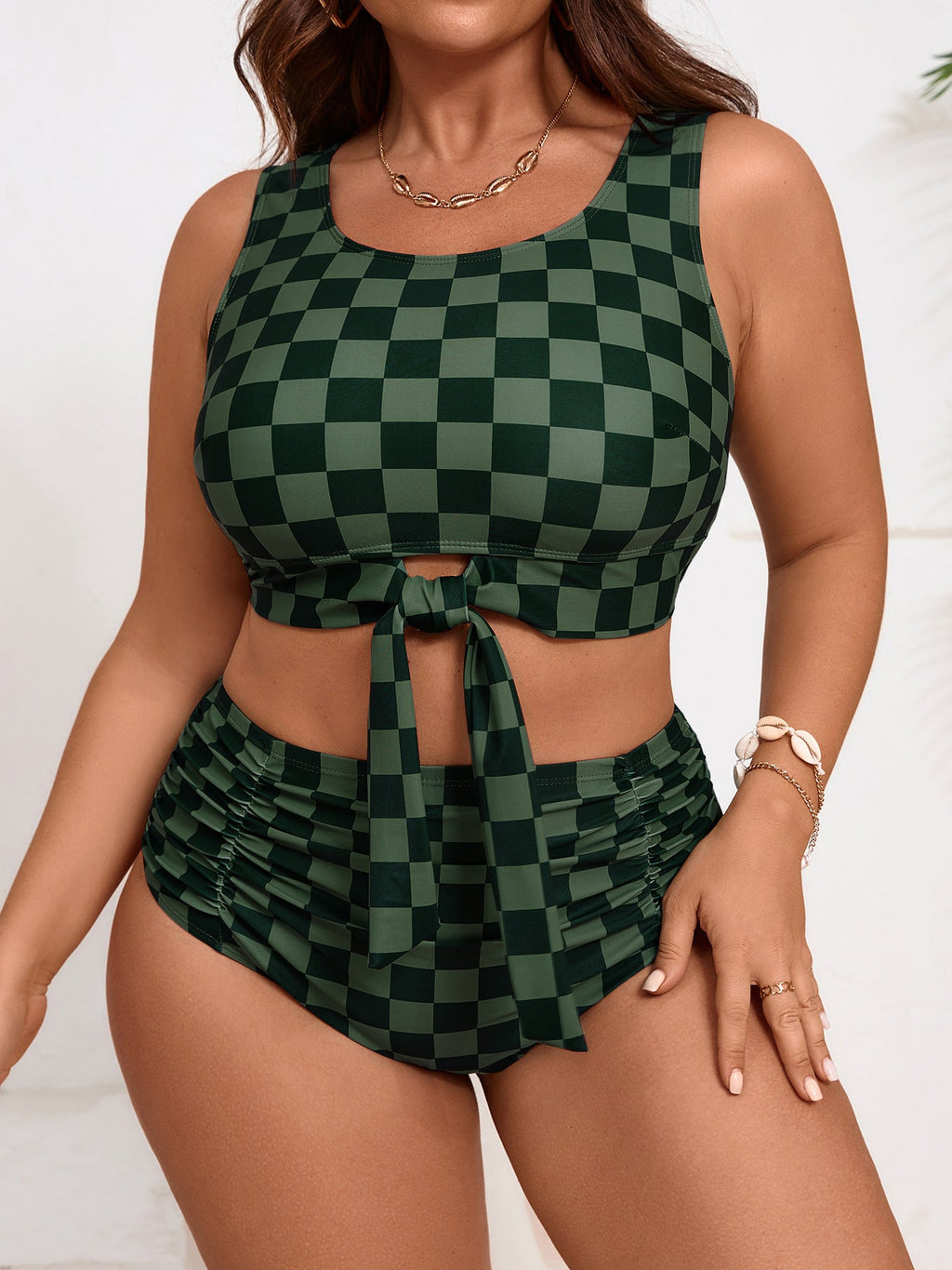 Ensemble de bikini taille haute pour femmes avec détail de nœud ludique Echo Archiv