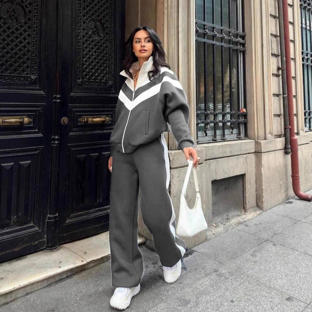 Ensemble de jogging deux pièces pour femmes avec bandes contrastées Echoarchiv