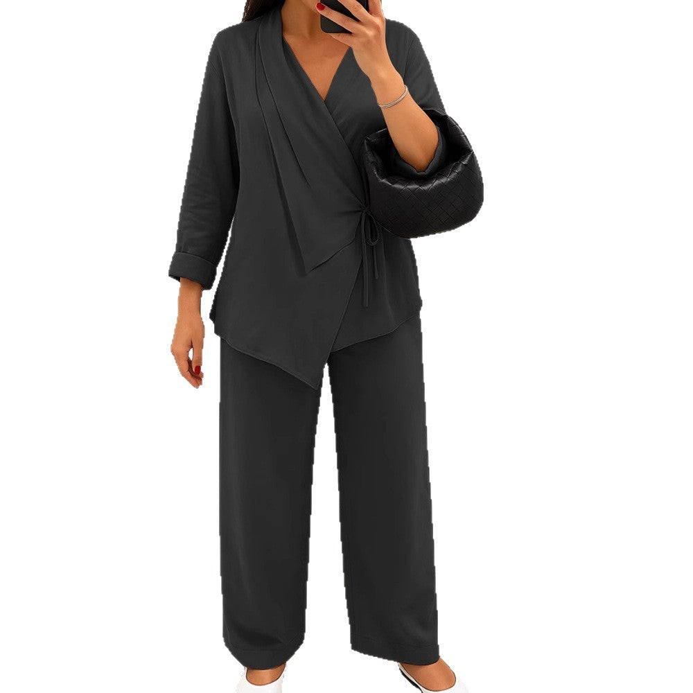 Ensemble Chemise et Pantalon en Lin Décontracté pour Femmes R&B
