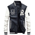 Veste en cuir Varsity pour hommes au style universitaire avec patch logo brodé, design à manches contrastées et bords côtelés Echo Archiv