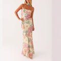 Robe de soirée élégante à manches longues pour femmes avec design floral Heidi-Mode