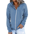 Veste à capuche zippée légère pour femmes en coupe Relaxed-Fit avec poche kangourou et poignets côtelés Echo Archiv