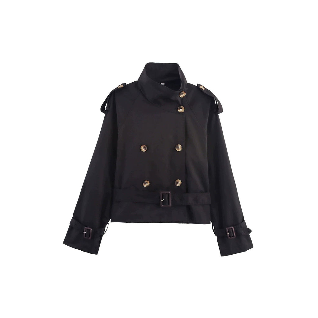 Veste trench courte pour femmes, à la mode et élégante