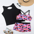 Ensemble de Tankini Sportif pour Femmes avec Découpe Décorative R&B