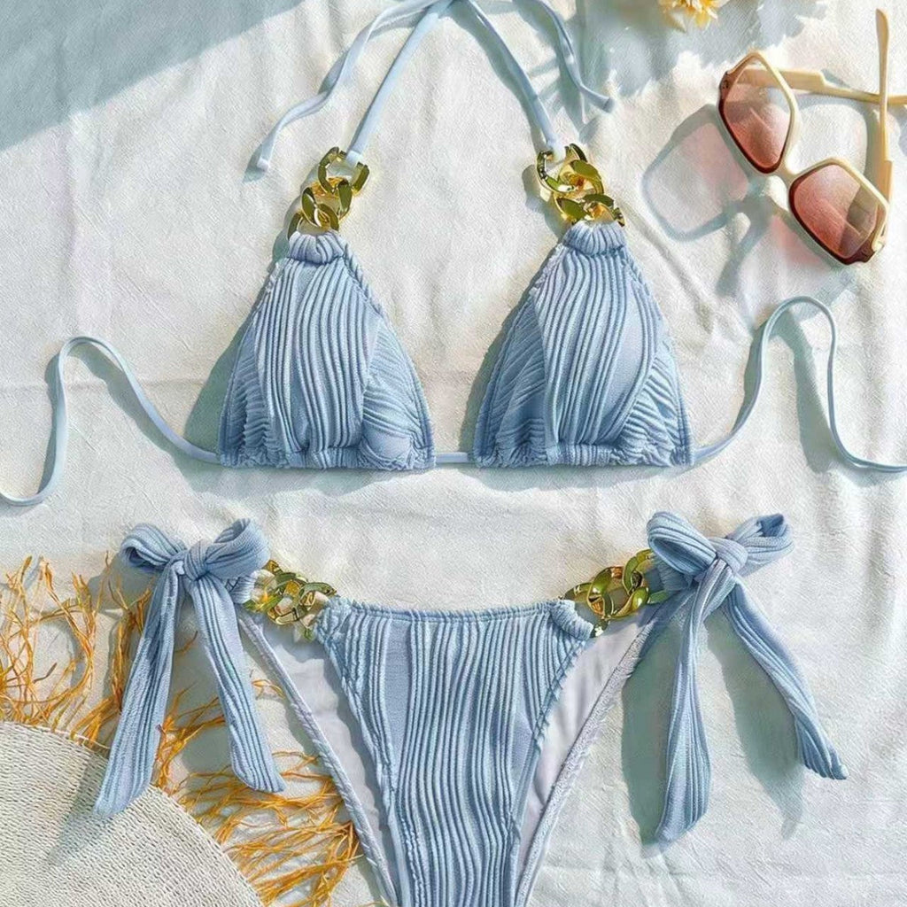 Bikini triangle pour femmes avec éléments décoratifs en chaîne Echo Archiv