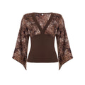 Blouse à manches longues pour femmes avec des manches volumineuses et imprimé floral R&B