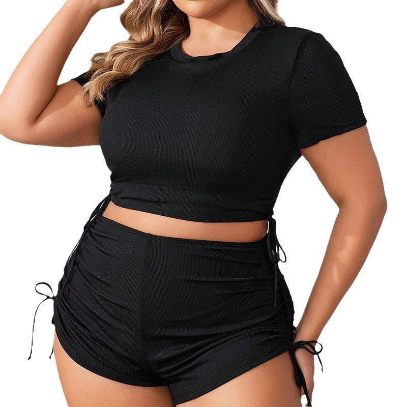 Ensemble de Crop-Top et Shorts Sportifs pour Femmes R&B