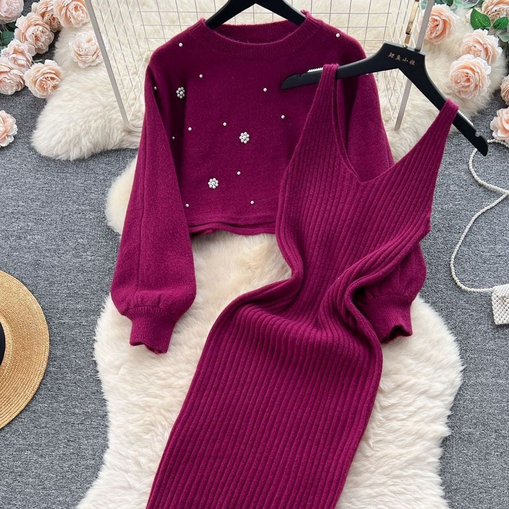 Robe en tricot pour femmes avec décolleté en V élégant Echo Archiv
