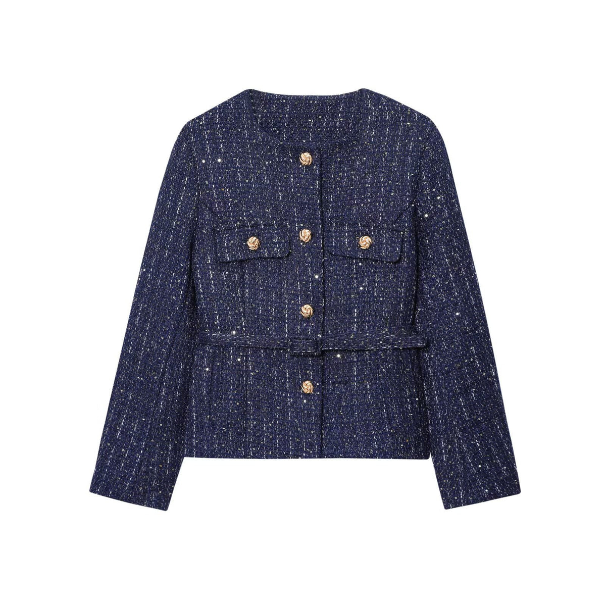 Veste courte féminine à boutons dorés