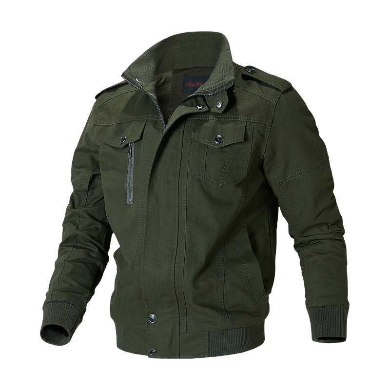 Veste bomber en toile robuste pour hommes au style field avec épaulettes, patte de boutonnage cachée et poches fonctionnelles Echo Archiv