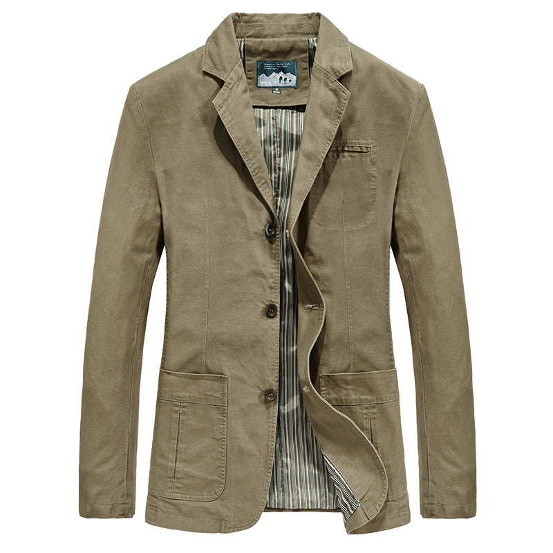 Veste en coton léger pour hommes avec col revers, doublure rayée et poches plaquées Echo Archiv
