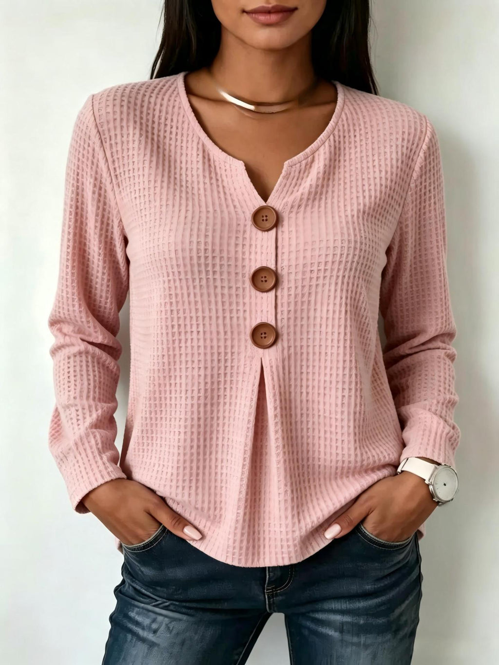 Chemisier Long Femme Mode avec Détails de Boutons