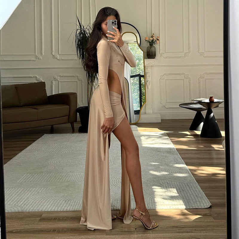 Robe maxi élégante pour femmes avec coupe slim et fentes hautes Heidi-Mode
