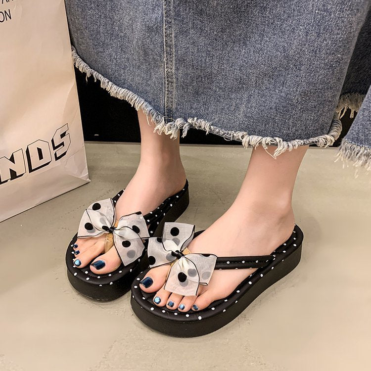Sandales à talon ouvert pour femmes avec accent de nœud floral R&B