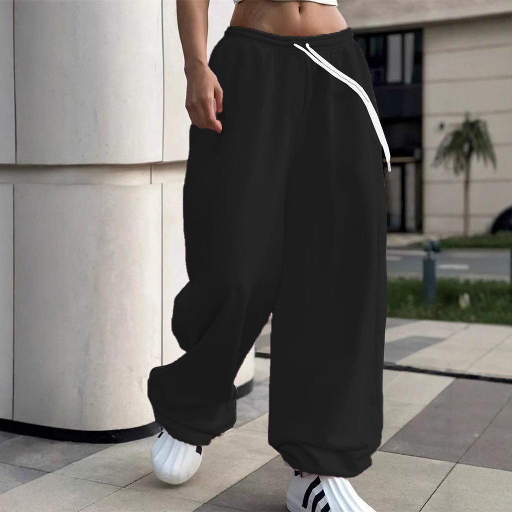 Pantalon de jogging large pour femmes avec ceinture confort haute, cordon de serrage et poignets élastiques Echo Archiv
