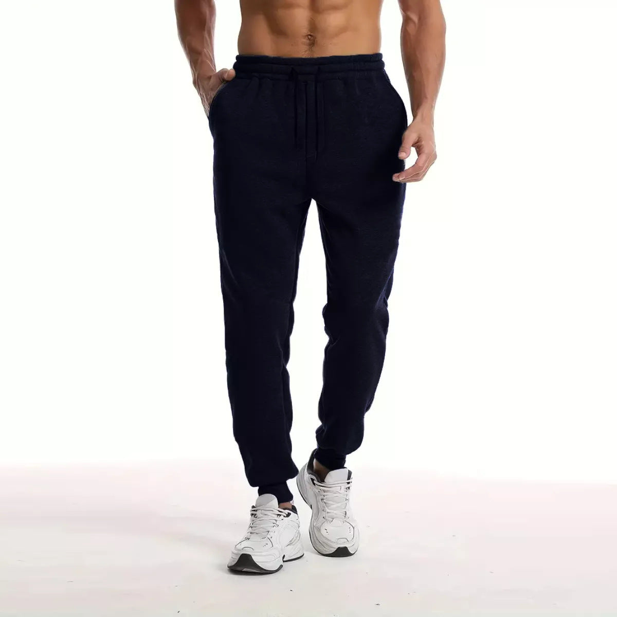 Pantalon de jogging unisexe nan athleisure avec polaire grattée à l'intérieur, cordon élastique et finitions côtelées aux chevilles Echo Archiv