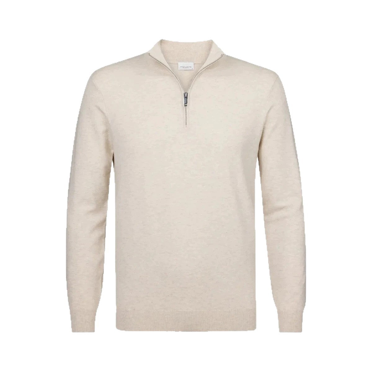 Pull Troyer pour hommes en mélange de merino avec fermeture éclair courte, ourlet côtelé - Echo Archiv