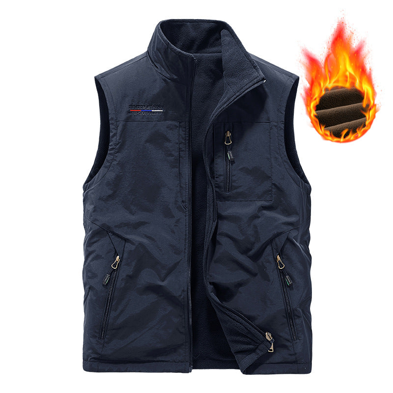 Veste thermo-extérieure matelassée pour hommes avec doublure en polaire douce, col montant et plusieurs poches zippées Echo Archiv