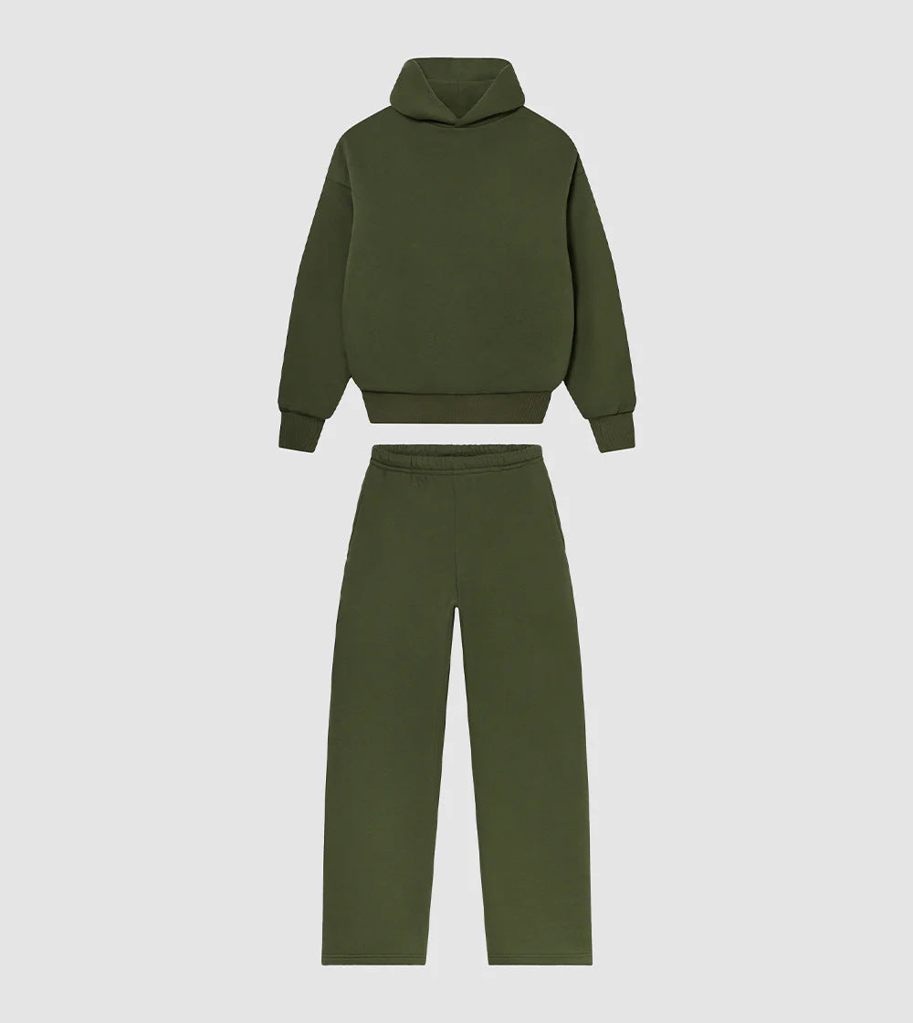 Ensemble de loungewear unisexe confortable avec col roulé haut, sweat-shirt à coupe décontractée et pantalon droit Echo Archiv