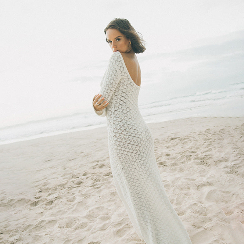 Robe de plage élégante en crochet pour femmes R&B