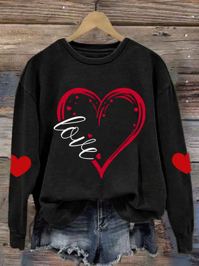 Pull confortable pour femmes avec motif cœur Echoarchiv