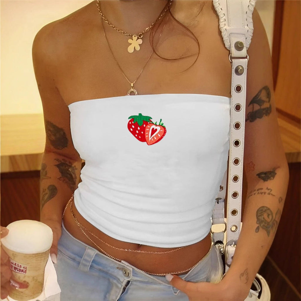 Haut bandeau pour femmes avec motif fruité et coupe ajustée R&B