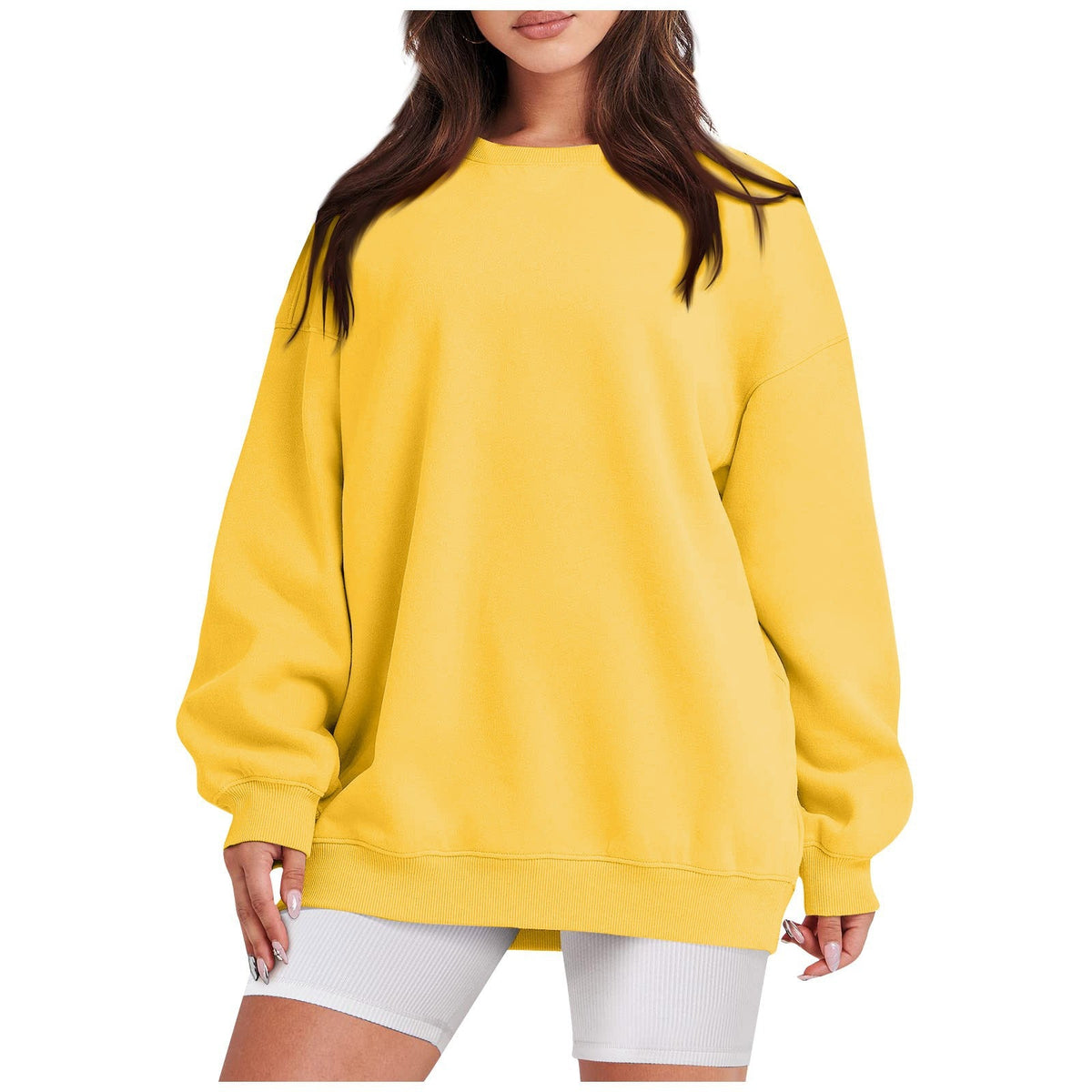 Sweatshirt longline pour femmes avec ourlet côtelé, manches raglan et intérieur gratté Echo Archiv